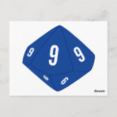 Carte postale bleu D10 Numéro de table de dés (Dos)