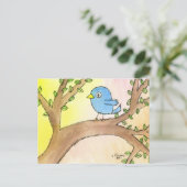 Carte Postale Bleu dans un arbre (Debout devant)