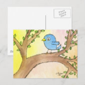 Carte Postale Bleu dans un arbre (Devant / Derrière)