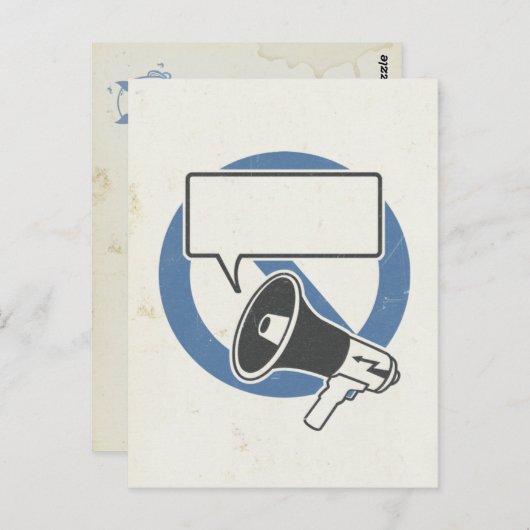 Carte Postale bleu de la censure (Devant / Derrière)