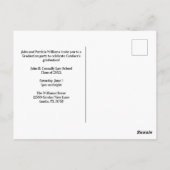 Carte Postale Bleu de la Marine École de droit Graduation Party (Dos)