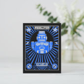 Carte Postale Bleu de la révolution robotique (Debout devant)