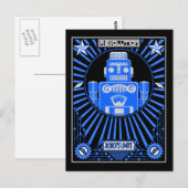 Carte Postale Bleu de la révolution robotique (Devant / Derrière)