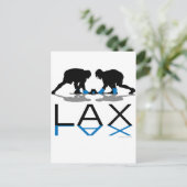Carte Postale Bleu de LAX de garçons de lacrosse (Debout devant)