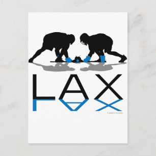 Carte Postale Bleu de LAX de garçons de lacrosse