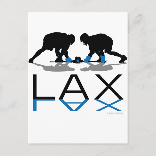 Carte Postale Bleu de LAX de garçons de lacrosse (Devant)
