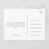 Carte Postale Bleu de marine moderne | Merci photo Silver Script (Dos)