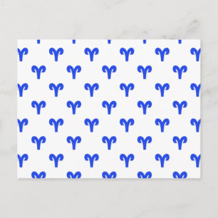 Carte Postale Bleu de motif de Bélier