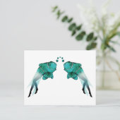 Carte Postale Bleu de poisson psychédélique (Debout devant)