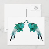 Carte Postale Bleu de poisson psychédélique (Devant / Derrière)