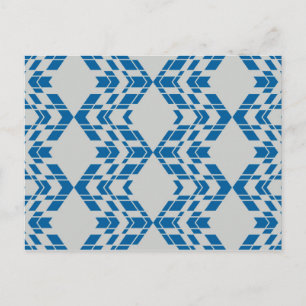 Carte Postale Bleu, décoratif, moderne, tendance, géométrique co