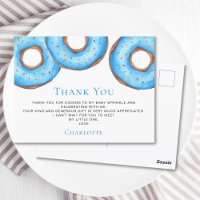 Bleu Donuts Bébé saupoudrer Merci