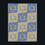 Carte Postale Bleu d'or en métal d'étoile de David de Judaica<br><div class="desc">Vous regardez la collection de conception de Lee Hiller. Habillement,  cadeaux et photographie de Lee Hiller d'objet de collection ou collection d'art numérique. Vous pouvez regarder sa photographie de nature chez http://HikeOurPlanet.com/ et suivre son blog de randonnée dans le parc national de Hot Springs.</div>