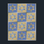 Carte Postale Bleu d'or en métal d'étoile de David de Judaica<br><div class="desc">Vous regardez la collection de conception de Lee Hiller. Habillement,  cadeaux et photographie de Lee Hiller d'objet de collection ou collection d'art numérique. Vous pouvez regarder sa photographie de nature chez http://HikeOurPlanet.com/ et suivre son blog de randonnée dans le parc national de Hot Springs.</div>