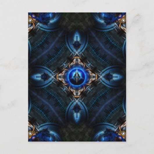 Carte Postale Bleu doré kaléidoscope (Devant)