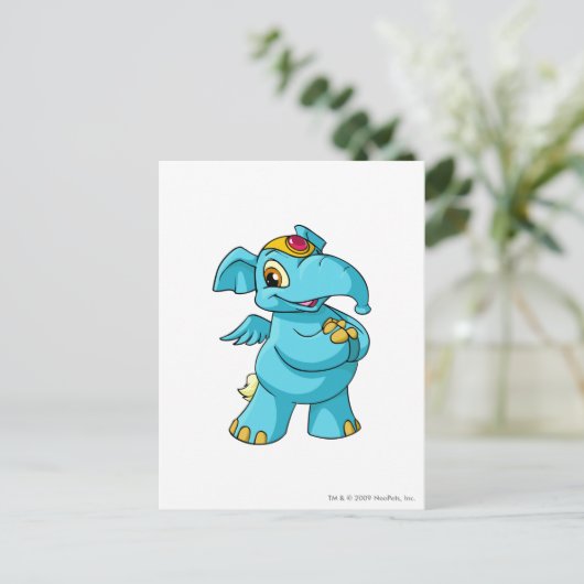Carte Postale Bleu éléphante (Debout devant)