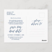 Carte Postale Bleu esthétique, Modifier la date, Parti reporté (Dos)