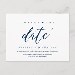 Carte Postale Bleu esthétique, Modifier la date, Parti reporté