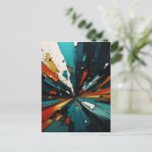 Carte Postale Bleu Et Orange Abstraits 607 (Debout devant)