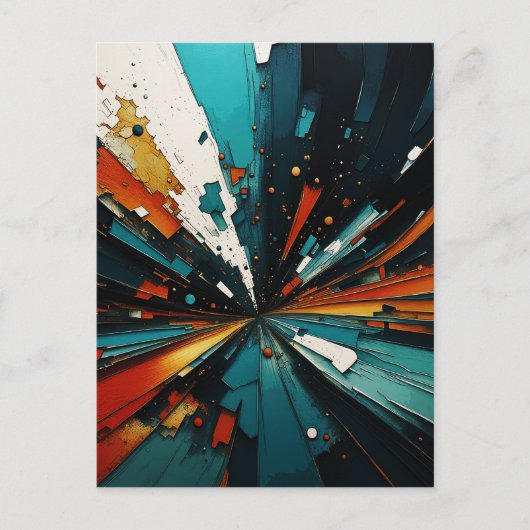 Carte Postale Bleu Et Orange Abstraits 607 (Devant)