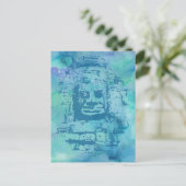 Carte Postale Bleu face Bayon (Debout devant)