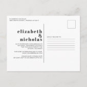 Carte Postale Bleu | Faire-part de report Mariage moderne (Dos)