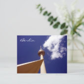Carte Postale bleu fernsehturm (Debout devant)