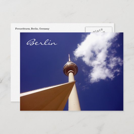 Carte Postale bleu fernsehturm (Devant / Derrière)