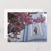 Carte Postale Bleu + Fleur (Devant / Derrière)