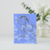 Carte Postale Bleu-Fleur Barrel Racer (Debout devant)