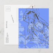 Carte Postale Bleu-Fleur Barrel Racer (Devant / Derrière)