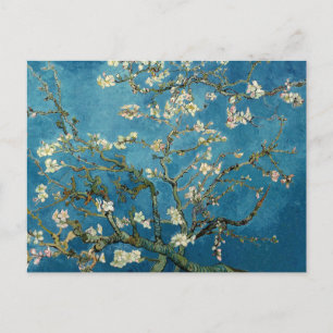 Carte Postale Bleu floral vintage de fleurs d'amande de Van Gogh