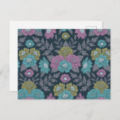 Carte Postale Bleu foncé, vert et violet (Devant / Derrière)