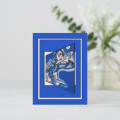 Carte Postale bleu garçon runnin' (cadre vert) (Debout devant)