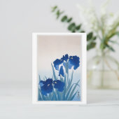 Carte Postale Bleu Iris Bois Japonais Imprimer Vintage (Debout devant)