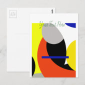 Carte Postale Bleu jaune Art Abstrait (Devant / Derrière)