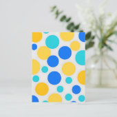 Carte Postale Bleu Jaune Turquoise Points (Debout devant)