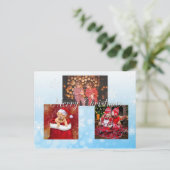 Carte Postale Bleu Joyeux Noël Photo personnalisée (Debout devant)