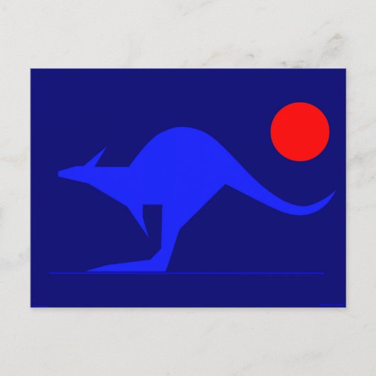 Carte Postale Bleu Kangaroo (Devant)