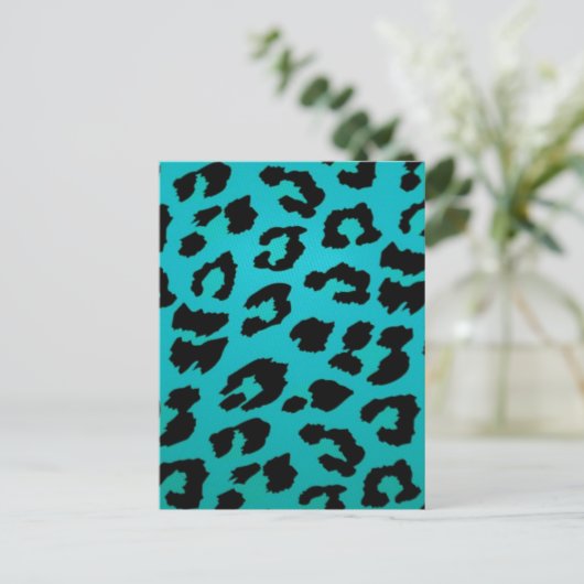 CARTE POSTALE BLEU LEOPARD (Debout devant)