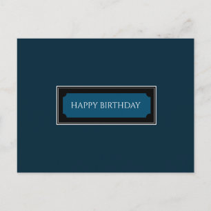 Carte Postale Bleu marine élégant "Joyeux anniversaire, papa"