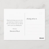 Carte Postale Bleu marine et rouge floral dentelle mariage remer (Dos)