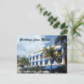 Carte Postale bleu miami deco (Debout devant)