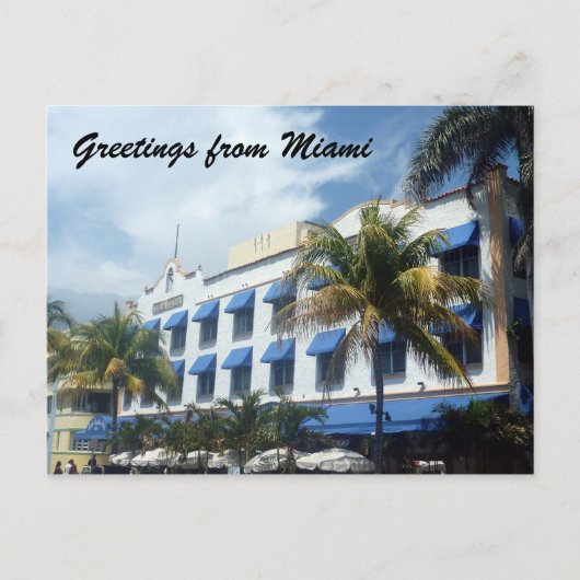 Carte Postale bleu miami deco (Devant)