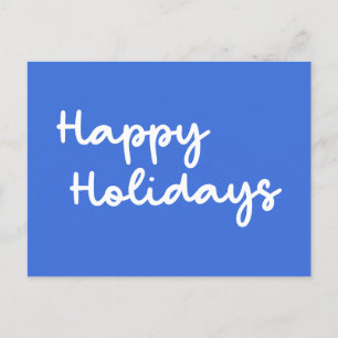 Carte Postale Bleu mignon Joyeux Vacances Whimsical Lettres