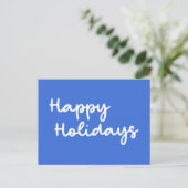 Carte Postale Bleu mignon Joyeux Vacances Whimsical Lettres (Debout devant)