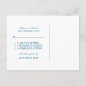 Carte postale bleu moderne Bohême RSVP (Dos)