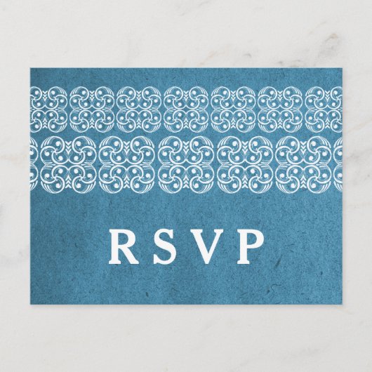 Carte postale bleu moderne Bohême RSVP (Devant)