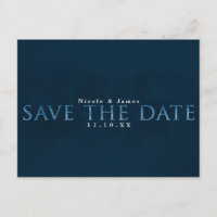 Bleu Moderne Chic ÉCONOMISEZ LA DATE Mariage Fianç