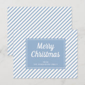 Carte Postale Bleu moderne Grandes Joyeux Noël (Devant / Derrière)